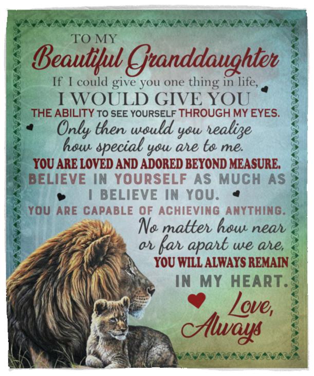 To My Beautiful Granddaughter - You Are Loved | Premium Plush Blanket