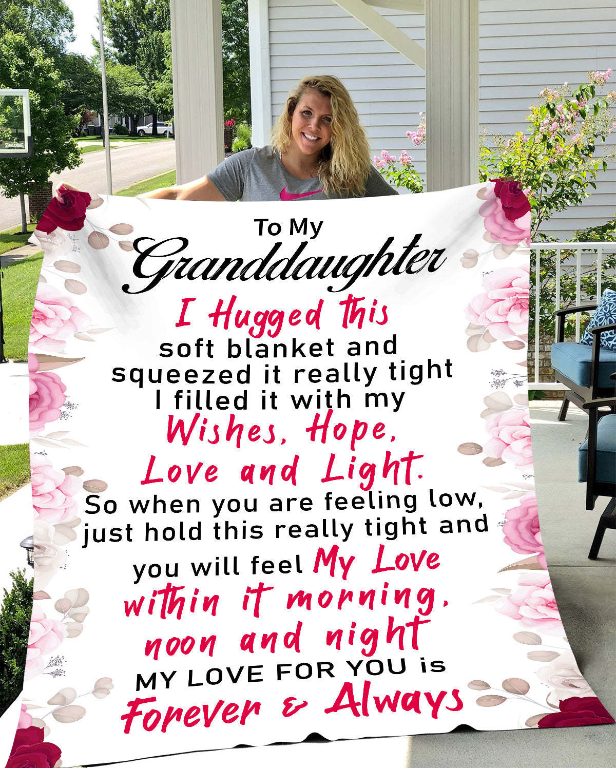 To My Granddaughter - Hope, Love, & Light | Premium Plush Blanket