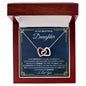 To My Daughter - With Joy and Love - From Mom or Dad - Interlocking Hearts Necklace