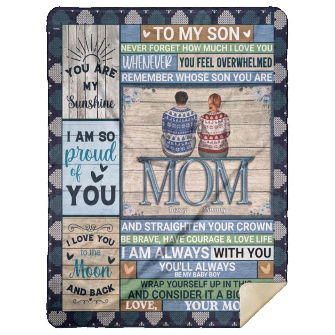 To My Son From Mom - So Proud of You | Premium Plush Blanket