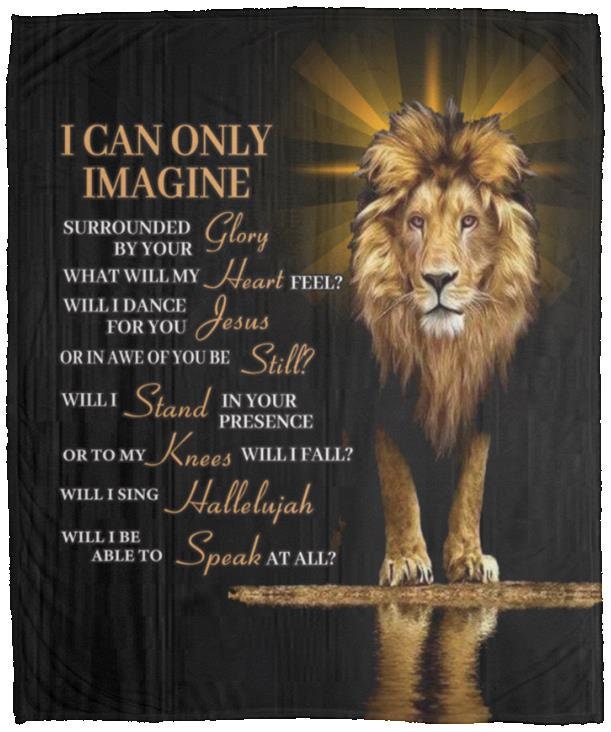 Lion - I Can Only Imagine | Premium Plush Blanket, Queen, Throw, Fleece, Sherpa