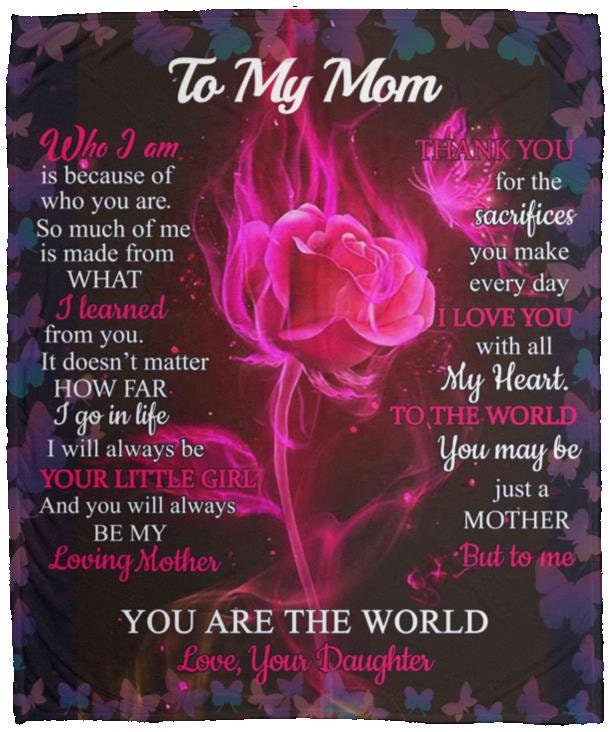 Mom - You Are The World | Premium Plush Blanket, Queen, Throw, Fleece, Sherpa