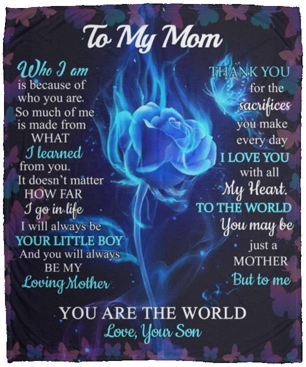 Mom - You Are My World | Premium Plush Blanket, Queen, Throw, Fleece, Sherpa
