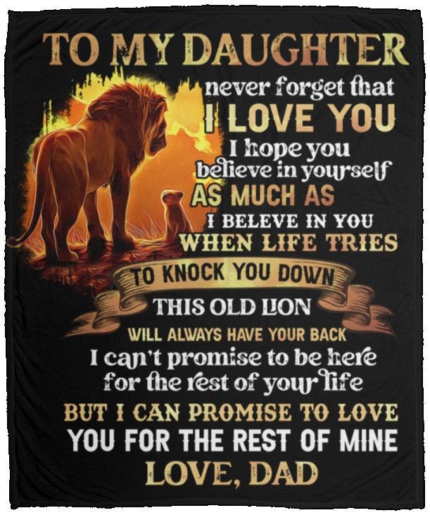 To My Daughter - Always Have Your Back | Premium Plush Blanket, Queen, Throw, Fleece, Sherpa