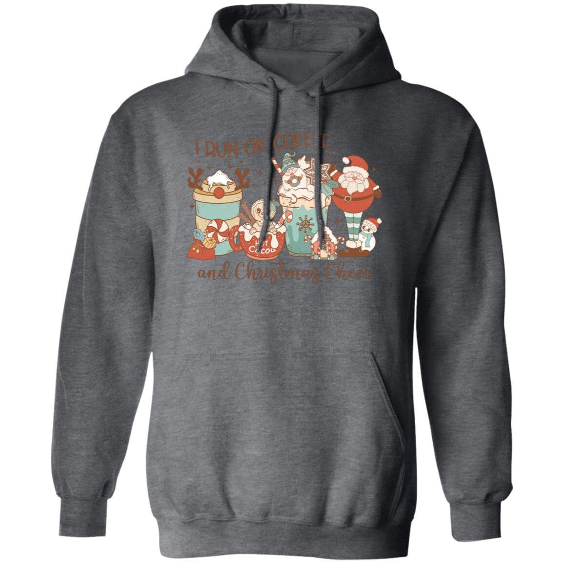 Coffee and Christmas Cheer - Premium Graphic Pullover Hoodie