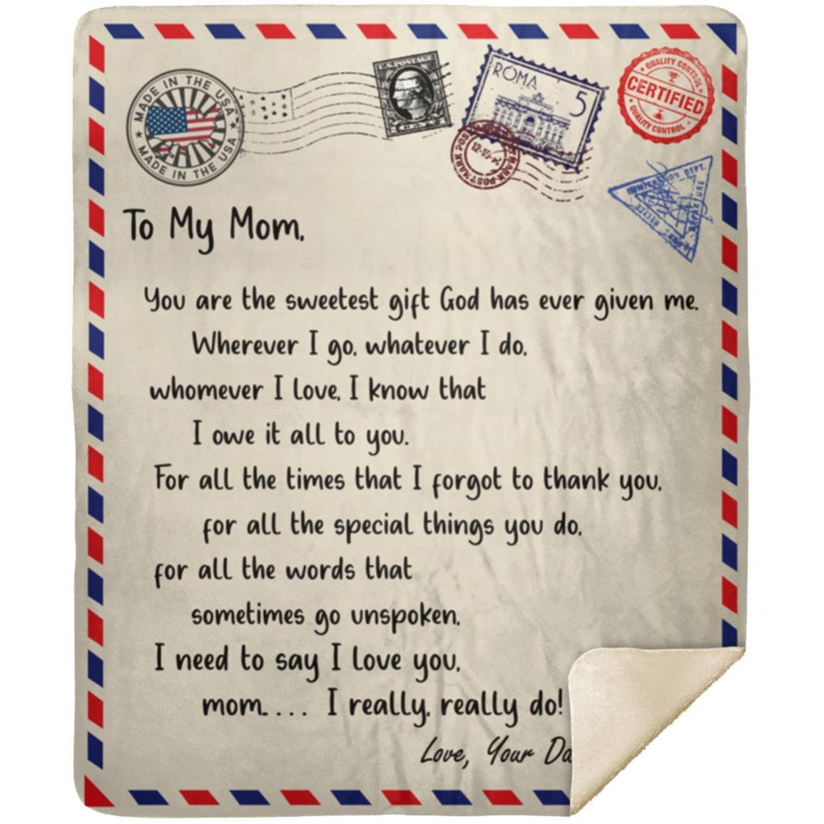 To My Mom - I Really Love You | Premium Plush Blanket