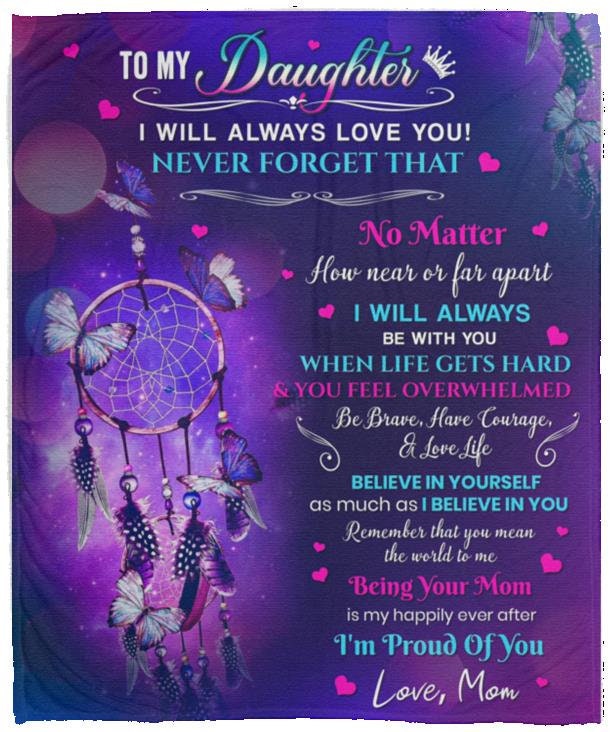Daughter - Believe In Yourself | Premium Plush Blanket, Queen, Throw, Fleece, Sherpa
