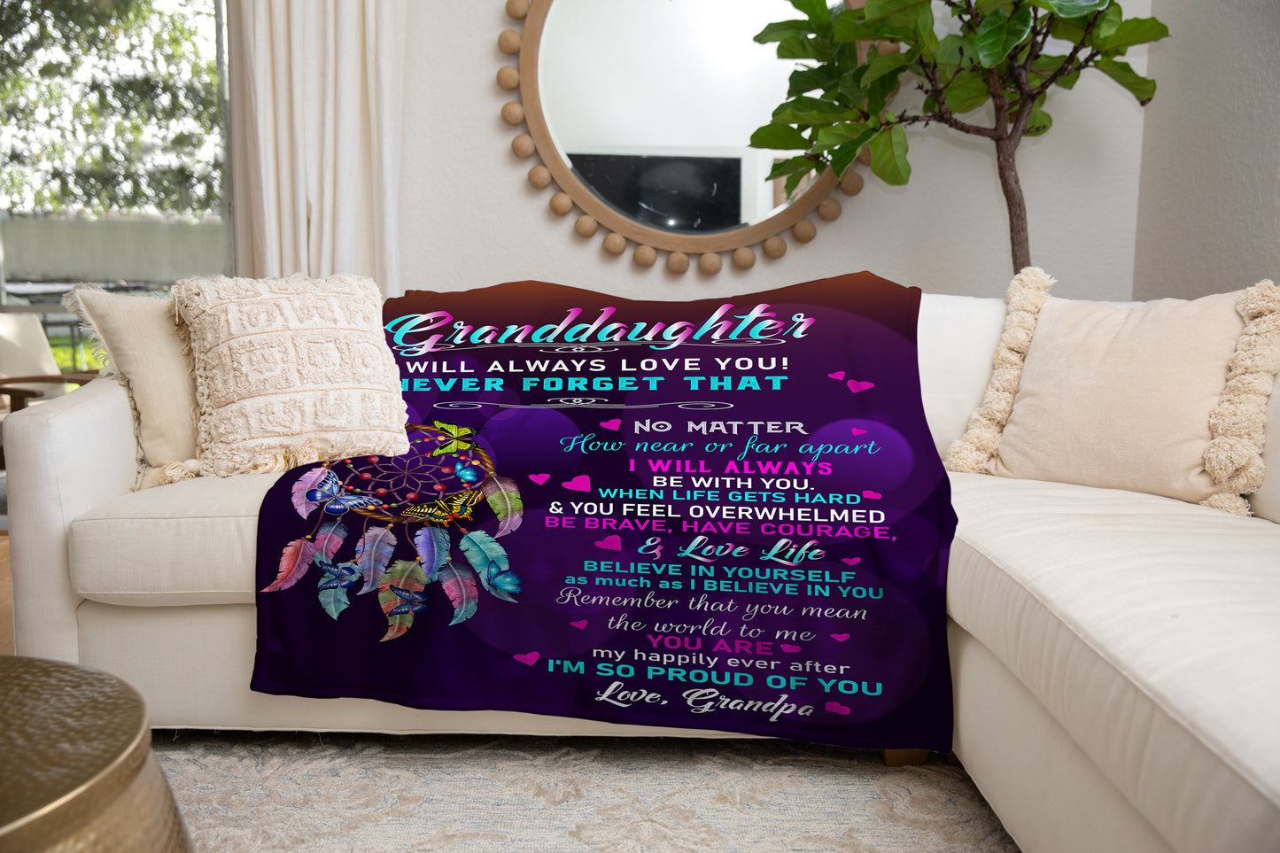 To My Granddaughter - Love Grandpa | Premium Plush Blanket