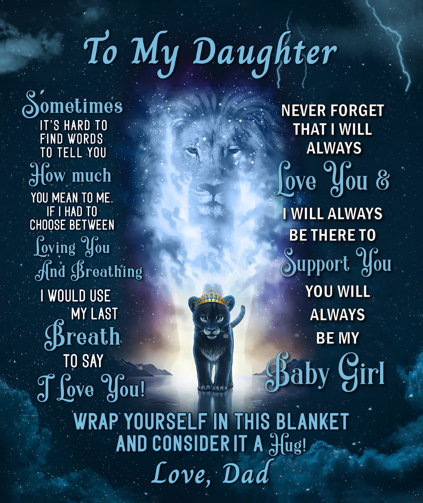 To My Daughter - Love My Baby Girl | Premium Plush Blanket
