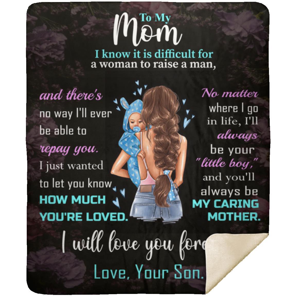 Mom - You Are Loved | Brunette Hair | Premium Plush Blanket