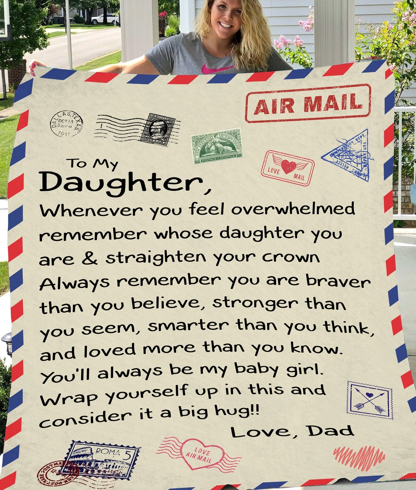 To My Daughter | Hugs by Airmail | Premium Plush Blanket