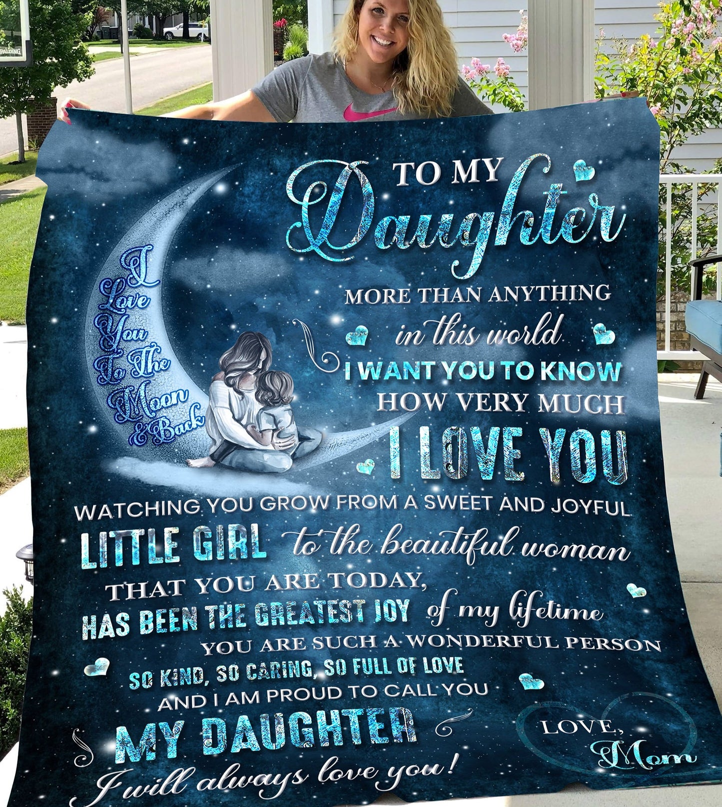 To My Daughter | To The Moon & Back | Premium Plush Blanket