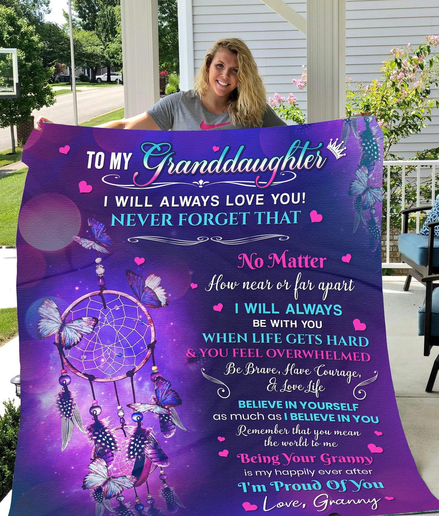 To My Granddaughter - From Granny | Premium Plush Blanket