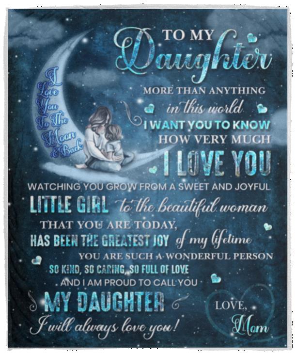 To My Daughter | To The Moon & Back | Premium Plush Blanket