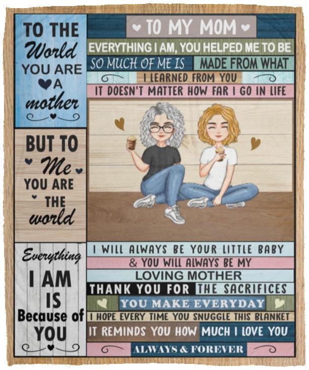 To My Mom - My World | Premium Plush Blanket