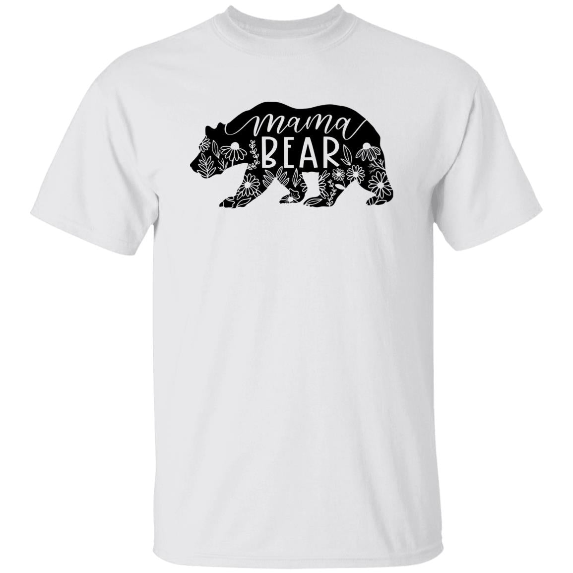 Mama Bear Floral - 100% Cotton Unisex T-Shirt