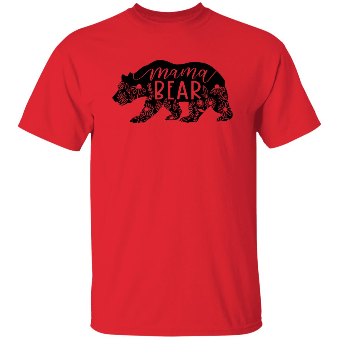 Mama Bear Floral - 100% Cotton Unisex T-Shirt