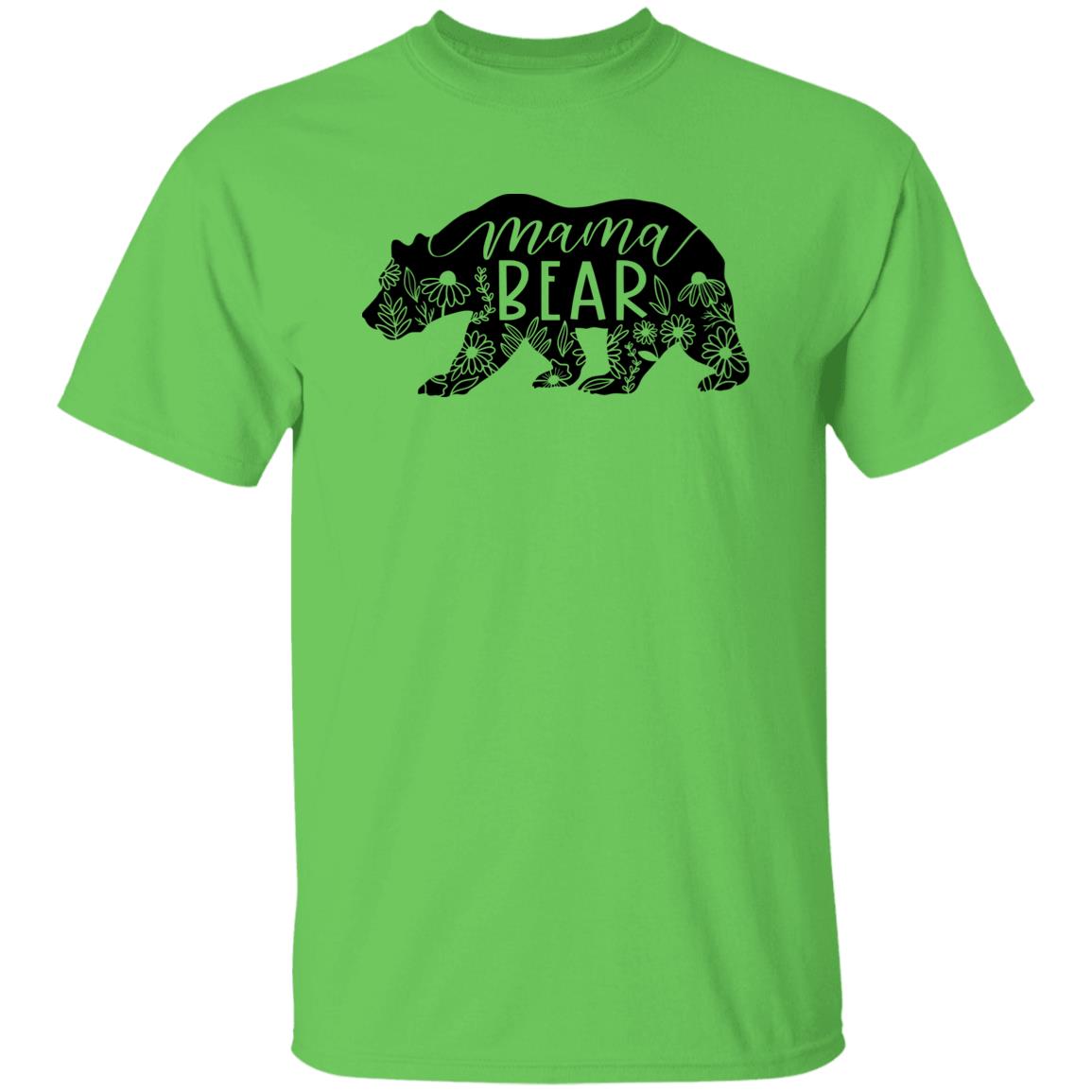 Mama Bear Floral - 100% Cotton Unisex T-Shirt