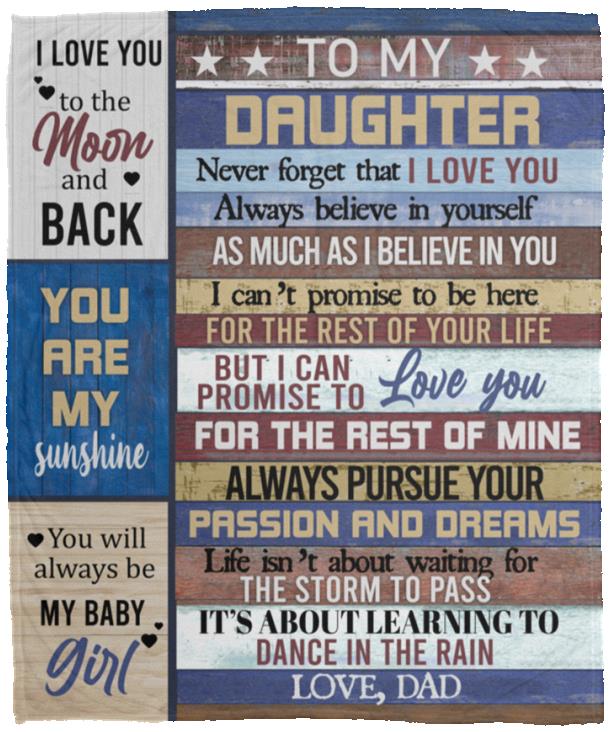 To My Daughter - Never Forget | Premium Plush Blanket