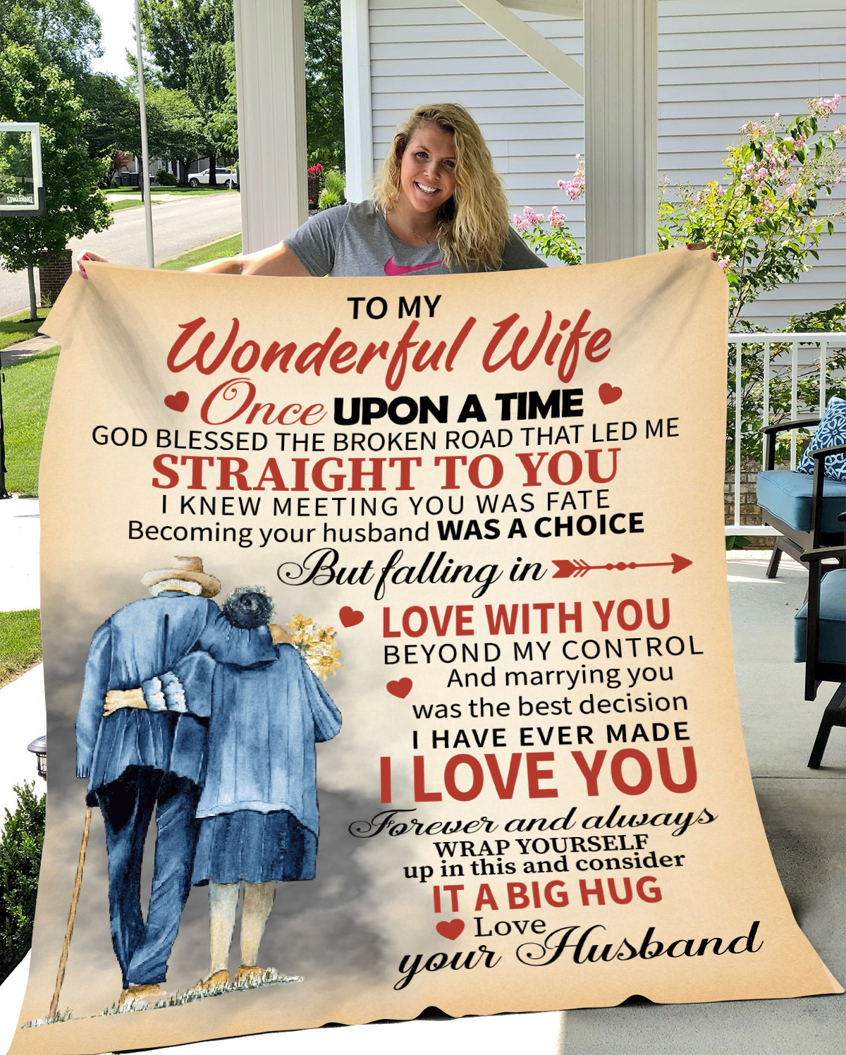 To My Wonderful Wife - Falling In Love | Premium Plush Blanket