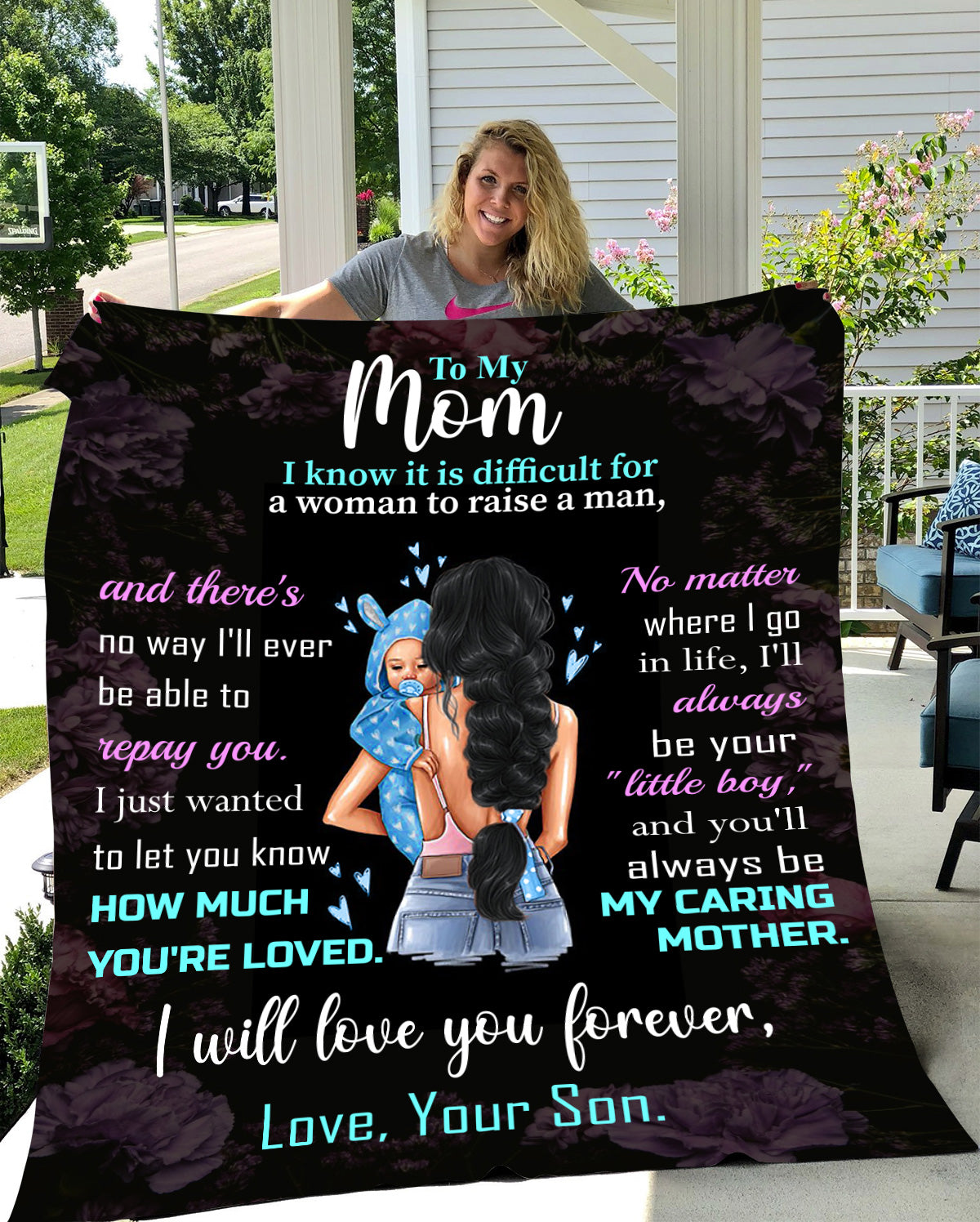 Mom - You Are Loved | Raven Hair | Premium Plush Blanket