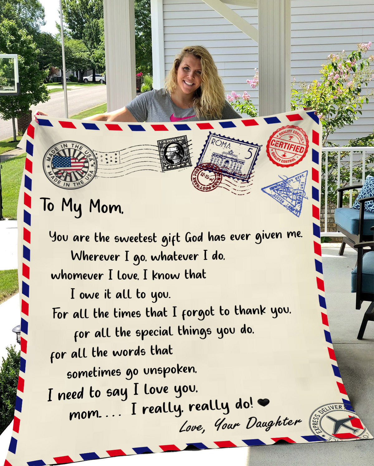 To My Mom - I Really Love You | Premium Plush Blanket