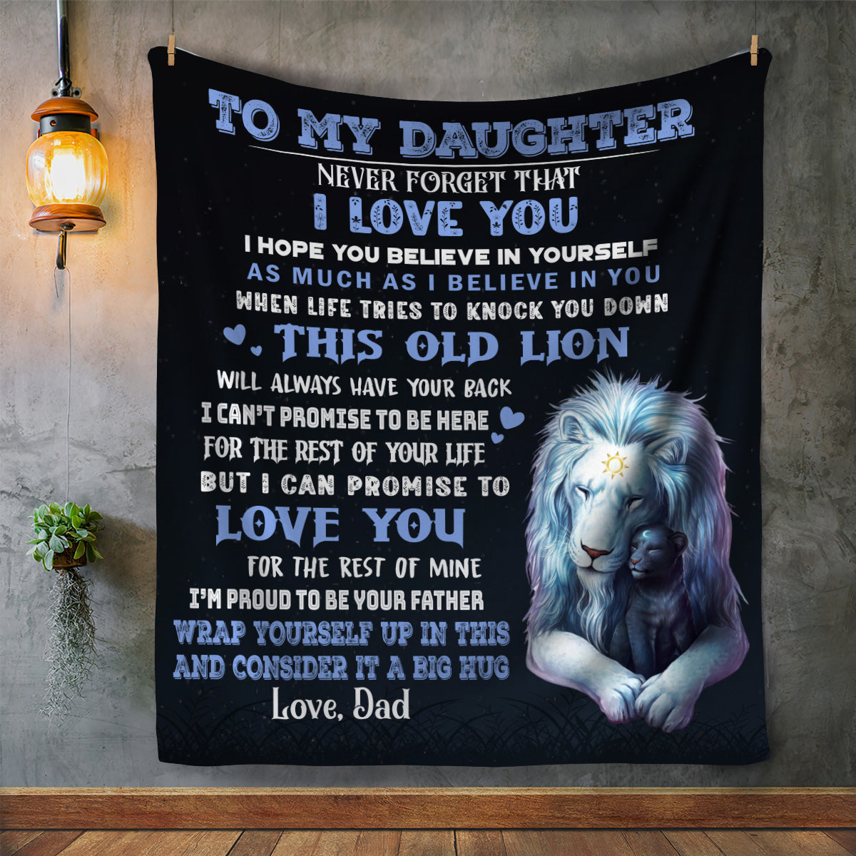 To My Daughter - I Love You | Premium Plush Blanket