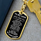 TO MY LOVE | DOG TAG KEY CHAIN | HIGH QUALITY SURGICAL STEEL
