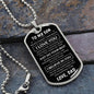 TO MY SON | NEVER FORGET | DOG TAG NECKLACE