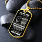 TO MY SON | OLD LIONESS | DOG TAG NECKLACE