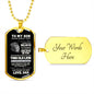 TO MY SON | OLD LION | DOG TAG NECKLACE