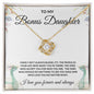 TO MY BONUS DAUGHTER | LOVE YOU FOREVER | LOVE KNOT NECKLACE