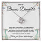 TO MY BONUS DAUGHTER | LOVE YOU FOREVER | LOVE KNOT NECKLACE