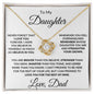To My Daughter From Dad, Love Knot Necklace, Father to Daughter Gift, Birthday Gift To Daughter From Dad, Daughter Necklace