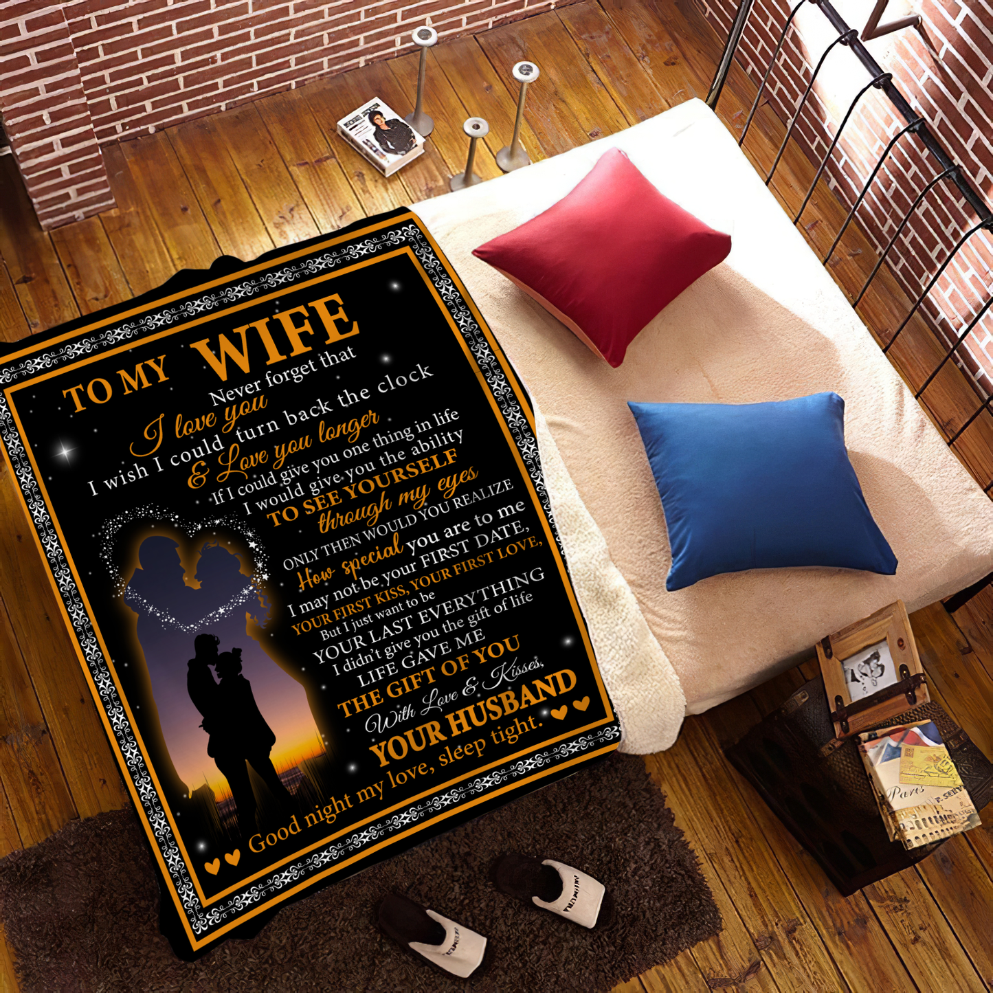 To My Wife - My Love | Premium Plush Blanket