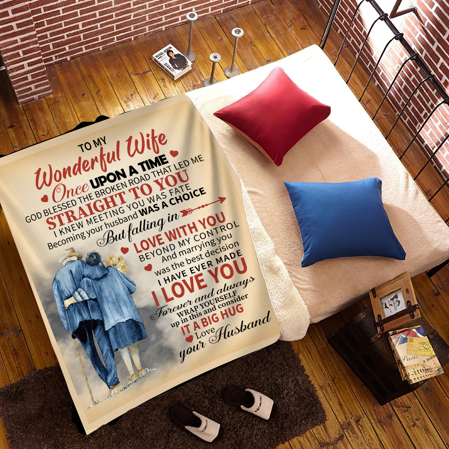 To My Wonderful Wife - Falling In Love | Premium Plush Blanket