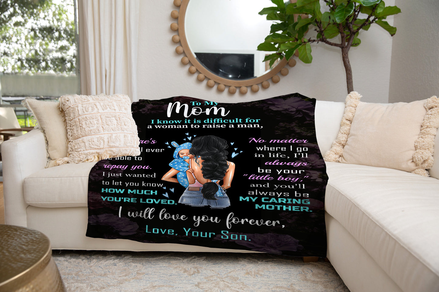Mom - You Are Loved | Raven Hair | Premium Plush Blanket