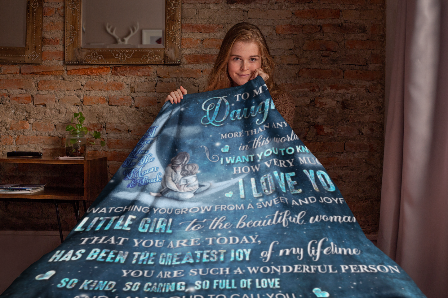 To My Daughter | To The Moon & Back | Premium Plush Blanket