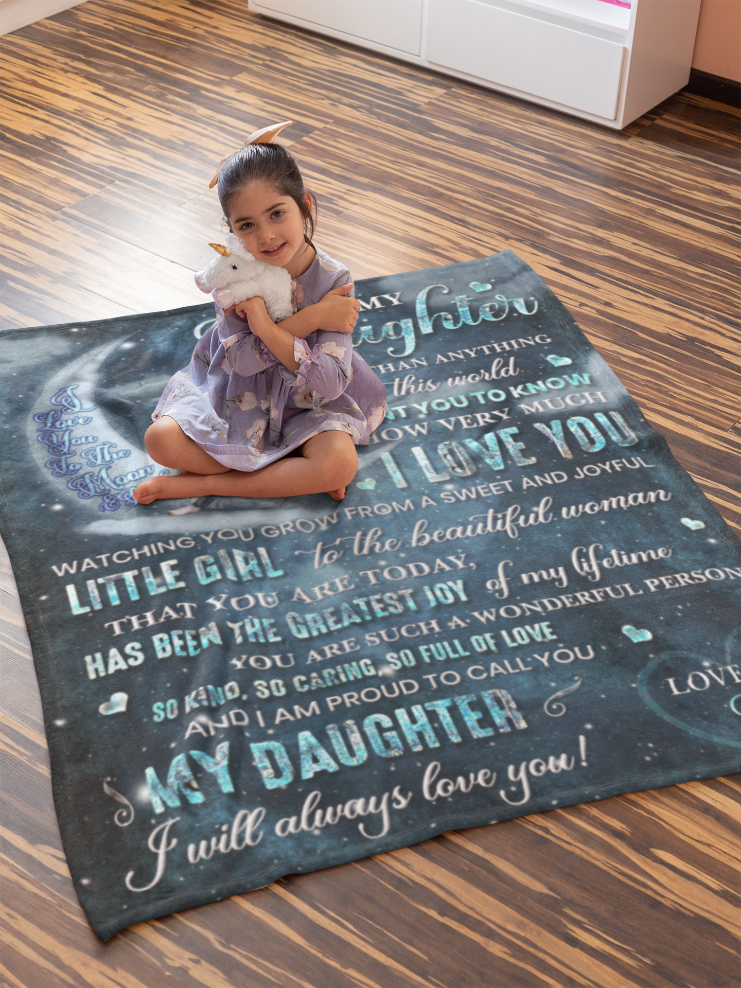 To My Daughter | To The Moon & Back | Premium Plush Blanket