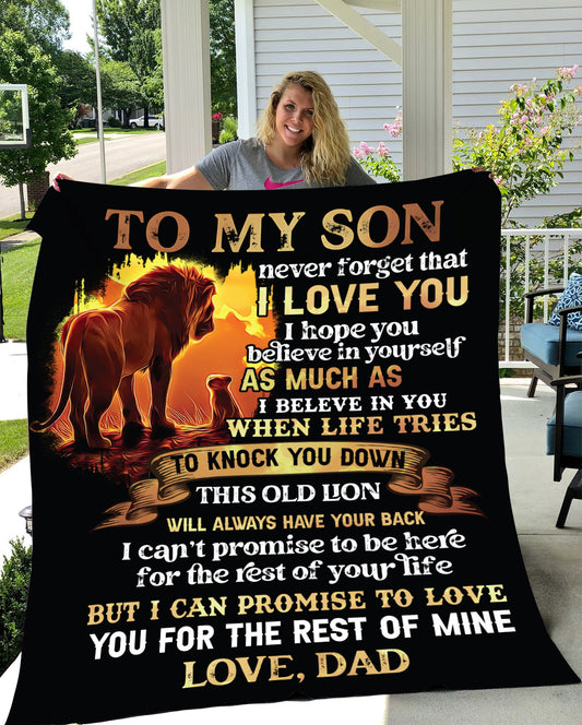 To My Son - Always Have Your Back | Premium Plush Blanket
