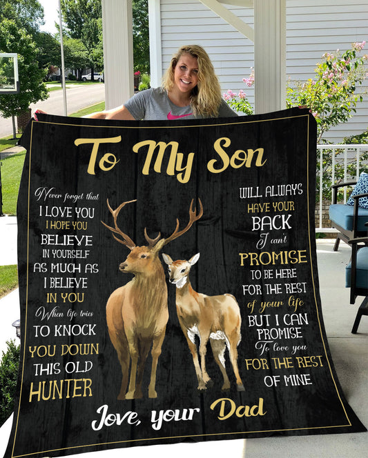 To My Son - This Old Hunter | Premium Plush Blanket