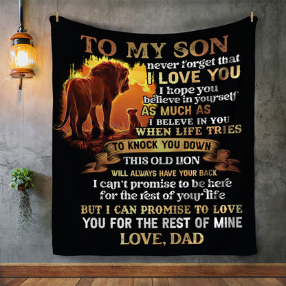 To My Son - Always Have Your Back | Premium Plush Blanket