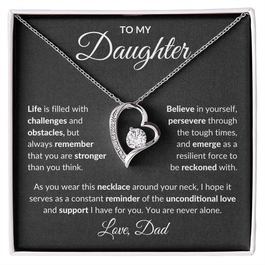 To My Daughter - Believe In Yourself - Love Dad - Forever Love Necklace