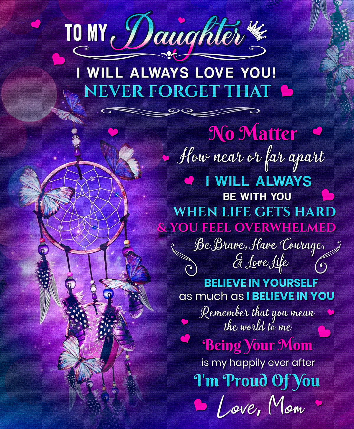 To My Daughter | Never Forget | Cozy Plush Fleece Blanket - 50X60