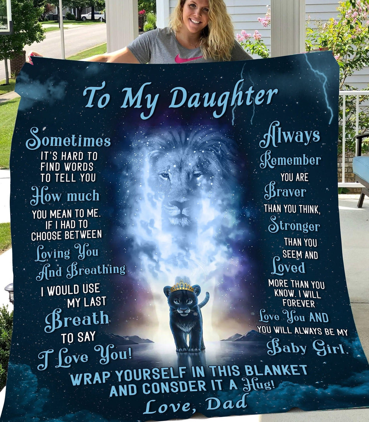 To My Daughter, Cozy Plush Fleece Blanket - 50X60, Daughter Gift, Dad to Daughter Throw Blanket Gift, Birthday Graduation Christmas Gifts