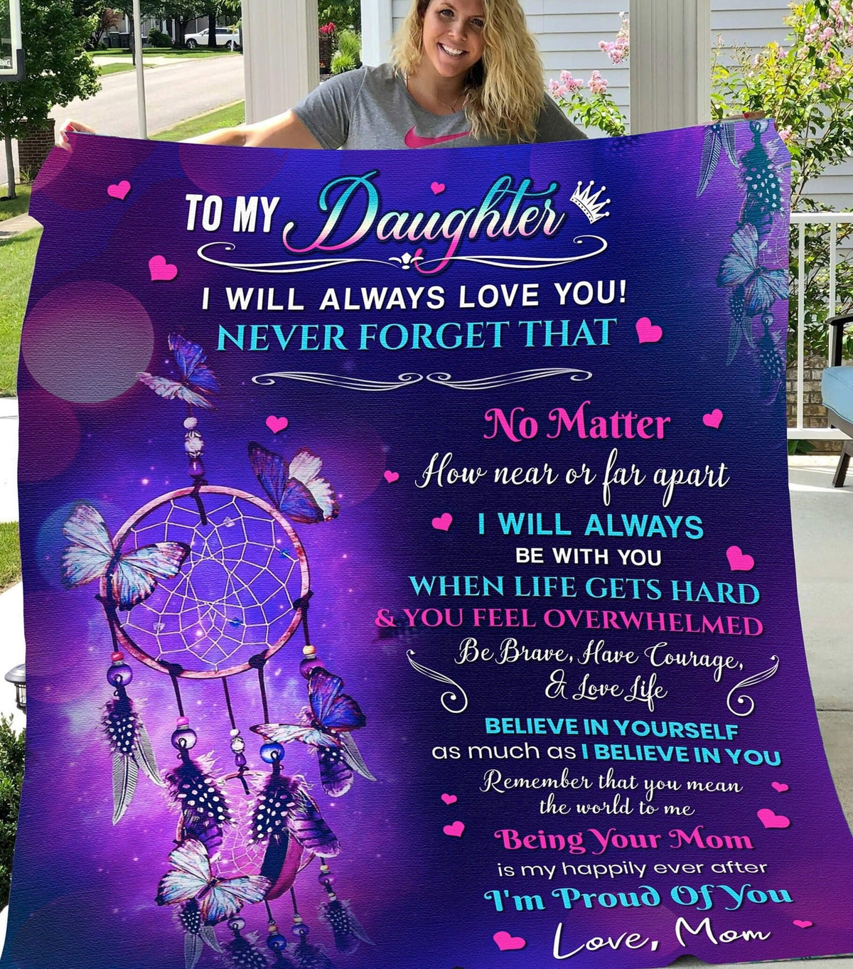To My Daughter, Cozy Plush Fleece Blanket - 50X60, Daughter Gift, Mom to Daughter Throw Blanket Gift, Birthday Graduation Christmas Gifts