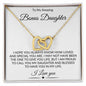 Bonus Daughter | Interlocking Hearts, Gift From Mom or Dad, Gift Message, Christmas, Birthday, Valentines Gift
