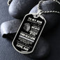 To My Son | Old Lion | Dog Tag Necklace, Gift for Son, From Dad, Father to Son