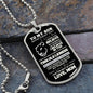 To My Son | Old Lioness | Dog Tag Necklace, Gift From Mom, Mother to Son