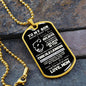 To My Son | Old Lioness | Dog Tag Necklace, Gift From Mom, Mother to Son